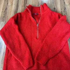 Vince Camuto Red Half-Zip Sweater